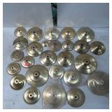 Brass Lamp Parts Including Assorted Bases and Cove