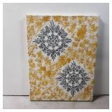 Canvas Artwork with Yellow and Black Decorative Mo