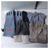 Work Gloves Including Leather, Fabric, and Synthet