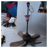 Antique-Style Ceiling Fan with Metal Blades and Pi