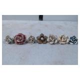 Six Ceramic and Metal Decorative Floral Figurines