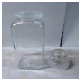 Clear Glass Square Storage Jar with Lid