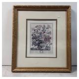 Framed Floral Botanical Print with Gilded Wood Fra