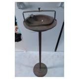 Metal Pedestal Ashtray with Swing Panel
