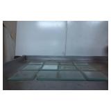 12 Square Glass Tiles with Beveled Edges