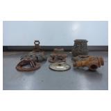 9 Assorted Metal Lamp Parts