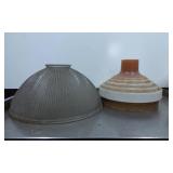 Vintage Glass and Composite Industrial Light Shade