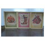 3 Framed Nursery Rhyme Illustrations: Pumpkin Hous