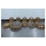 Ten Brass and Metal Fixture Caps and Canopies