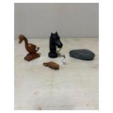 Miniature Figurines Including Wood and Ceramic Pie