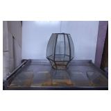Metal-Framed Glass Lamp Shade with Replacement Pan