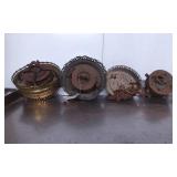 Four Vintage Metal Ceiling Light Fixtures with Cha