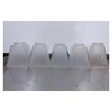 Five Frosted Glass Lampshades with Tapered Design