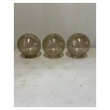 Three Glass Globe Lamp Shades with Circular Openin