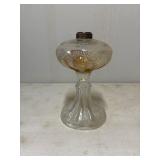 Pressed Glass Oil Lamp with Fluted Base and Emboss
