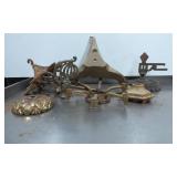 Metal Lamp Parts Including Bases, Arms, and Finial