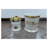 Porcelain Shaving Mug with Gold Gilding and Crown