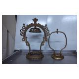 Two Metal Lamp Bases, One Ornate Cast Iron and One