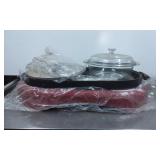 Electric Griddle Set with Glass Lidded Cookware