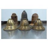 Six Brass and Metal Lamp or Lighting Fixture Canop