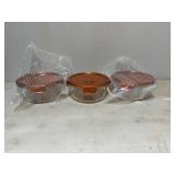 3 Lock & Lock Oven Glass Containers with Orange Li