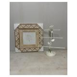 Decorative Wooden Picture Frame and Metal Jewelry