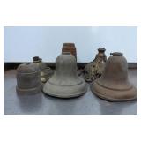 Six Vintage Metal Bell or Lamp Components in Varie
