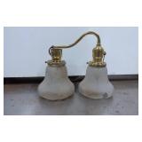 Frosted Glass Pendant Light Shades with Brass Fitt