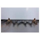 6 Cast Metal Lamp Parts with Decorative Scrollwork