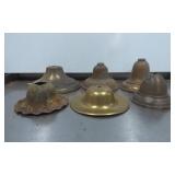 Six Assorted Brass and Metal Lamp Parts