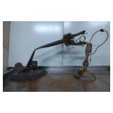 Two Non-Adjustable Vintage Industrial Desk Lamps