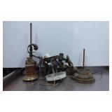 Vintage Metal Lamp Parts and Fixtures