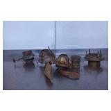 Five Vintage Oil Lamp Burners of Mixed Styles and