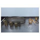 Brass Figurines, Metal Tray, Picture Frames, Eyegl