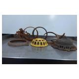 Vintage Metal Lamp Parts Including Bases and Rings