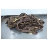 Bulk Lot of Brown Zippers with Brass Teeth and Pul