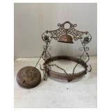 Ornate Copper and Wrought Iron Hanging Doorbell Sy