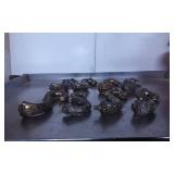 Ornate Curved Metal Lamp Parts with Embossed Detai