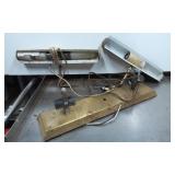 Three Vintage Metal Fluorescent Light Fixtures