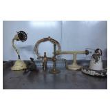 Vintage Lamp Parts in Various Metal Finishes