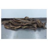 Bundle of Brown Zippers with Brass Teeth and Pull