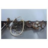 Vintage Metal and Ceramic Light Fixture Parts