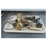 Vintage Light Sockets and Wiring Components (Tray