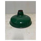 Green Enamel Metal Lamp Shade with Rusted Edging