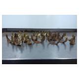 Brass-Plated and Rusted Metal Lamp Bracket Parts