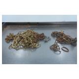 Brass and Metal Chains With Rusted and Patinated F