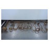 10 Metal Oil Lamp or Lantern Frame Holders, Rusted