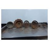 Rusted Metal Lamp Parts With Decorative Elements