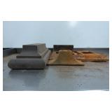 Metal Lamp Bases with Rectangular and Geometric De