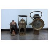 Three Vintage Copper, Brass, and Metal Lanterns